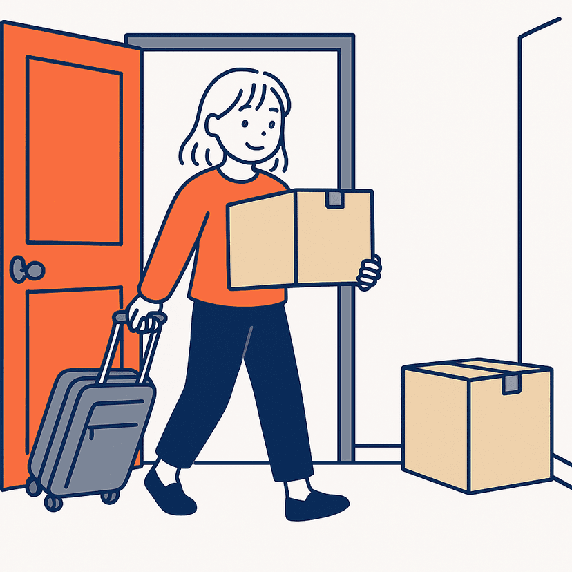 Ilustración de persona con equipaje
